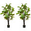 HOMCOM Ficus Artificiales 130 cm Plantas Artificiales con Maceta Plantas Artificiales Decorativas para Interior y Exterior Hogar Salón Oficina Verde, , large indicador imagen numero 1