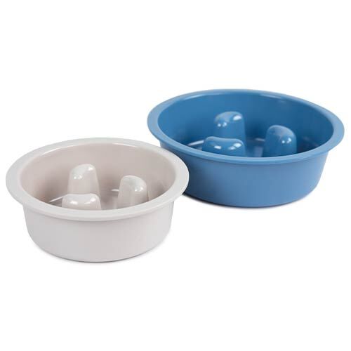 Ibañez Come-despacio comedero antivoracidad azul o blanco para perros