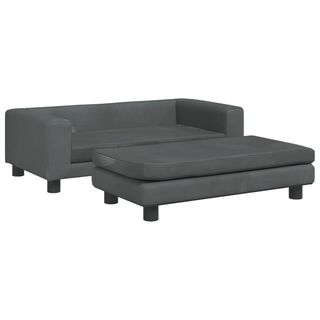 vidaXL Sofá Cama con Extensión de Terciopelo gris para perros