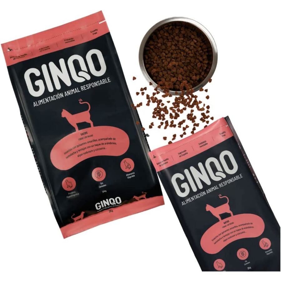 GINQO GATOS: HYPOALERG&Eacute;NICO, GRAIN FREE Y SOSTENIBLE. HECHO CON PROTEINA DE INSECTOS, , large Imagen numero 2