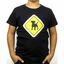 Camiseta niño/a "Placa permitido perros" color Negro, , large indicador imagen numero 2