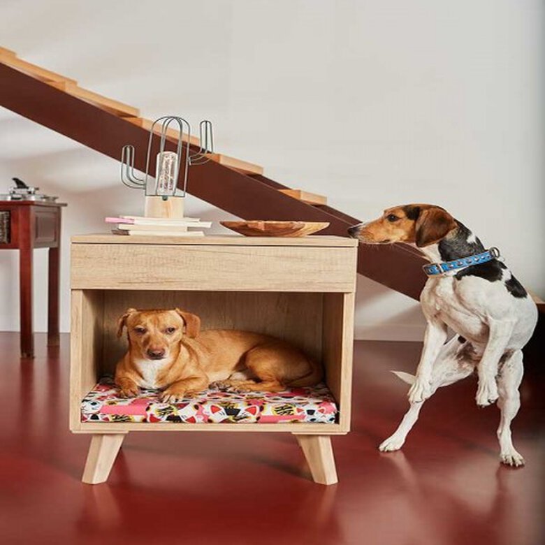 Mesilla de madera cama para perros color Champagne, , large image number null
