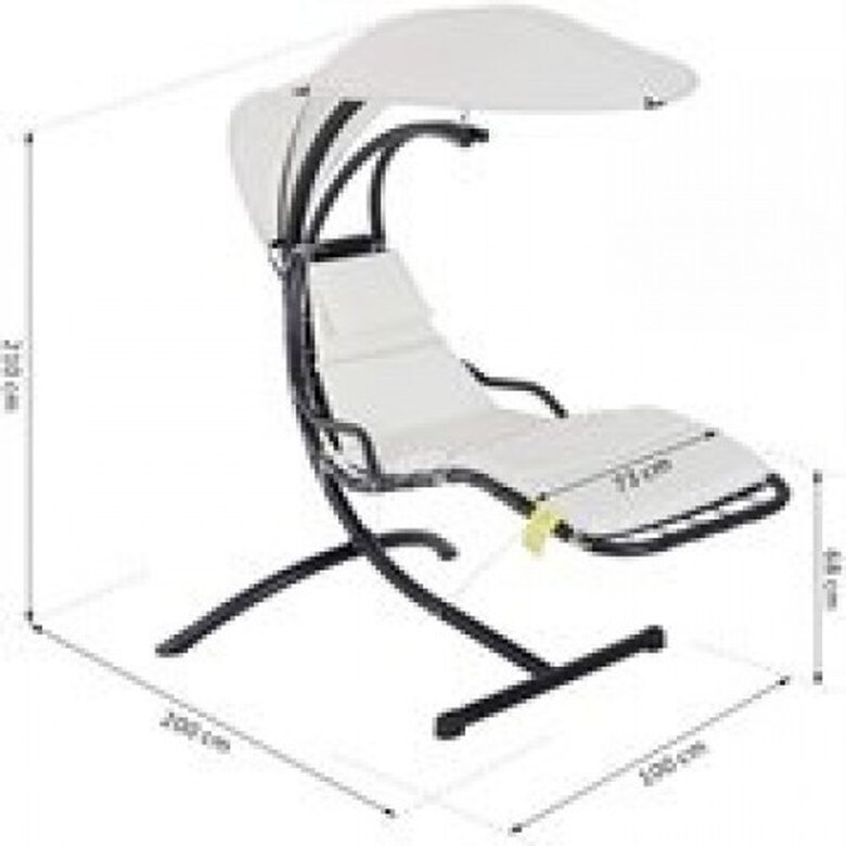 Tumbona tipo hamaca con toldo Outsunny color Crema, , large image number null