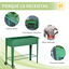 Outsunny Huerto Urbano Jardinera Elevada de Metal Cama de Jardín con Ruedas Asa Lateral y Estante Inferior para Cultivo Plantas Hortalizas Flores 104x39x80 cm Verde, , large indicador imagen numero 5