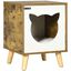 Pawhut Caseta de Madera para Gatos Casa para Gatos Interior Cuerva de Gatos con Cojín Lavable y Patas Elevadas 34x34x44,5 cm Marrón., , large indicador imagen numero 1