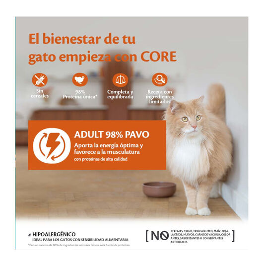 Wellness Core 98% Single Protein pavo tarrina para gatos, , large image number null