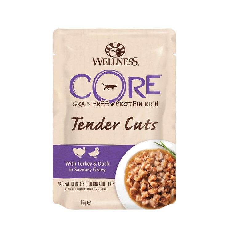 Wellness Core Tender Cuts Pollo y Pato sobre en salsa para gatos, , large image number null