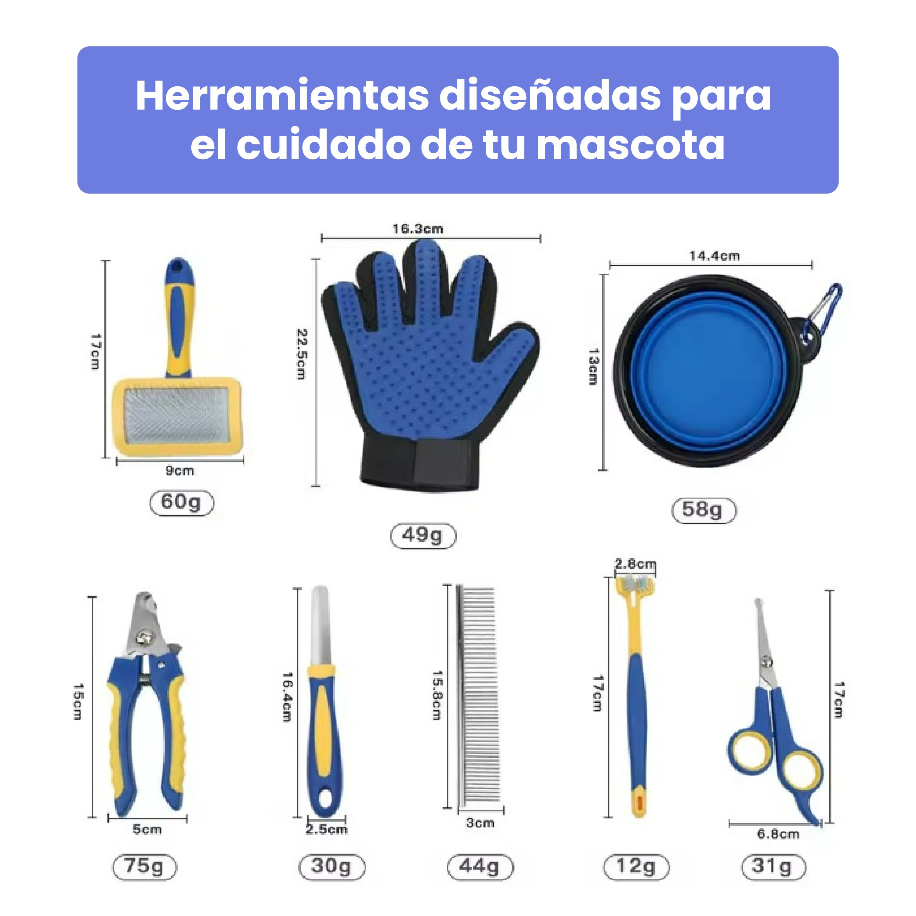 TheKingPet Kit de Aseo 8 en 1 para perro y gato thumbnail