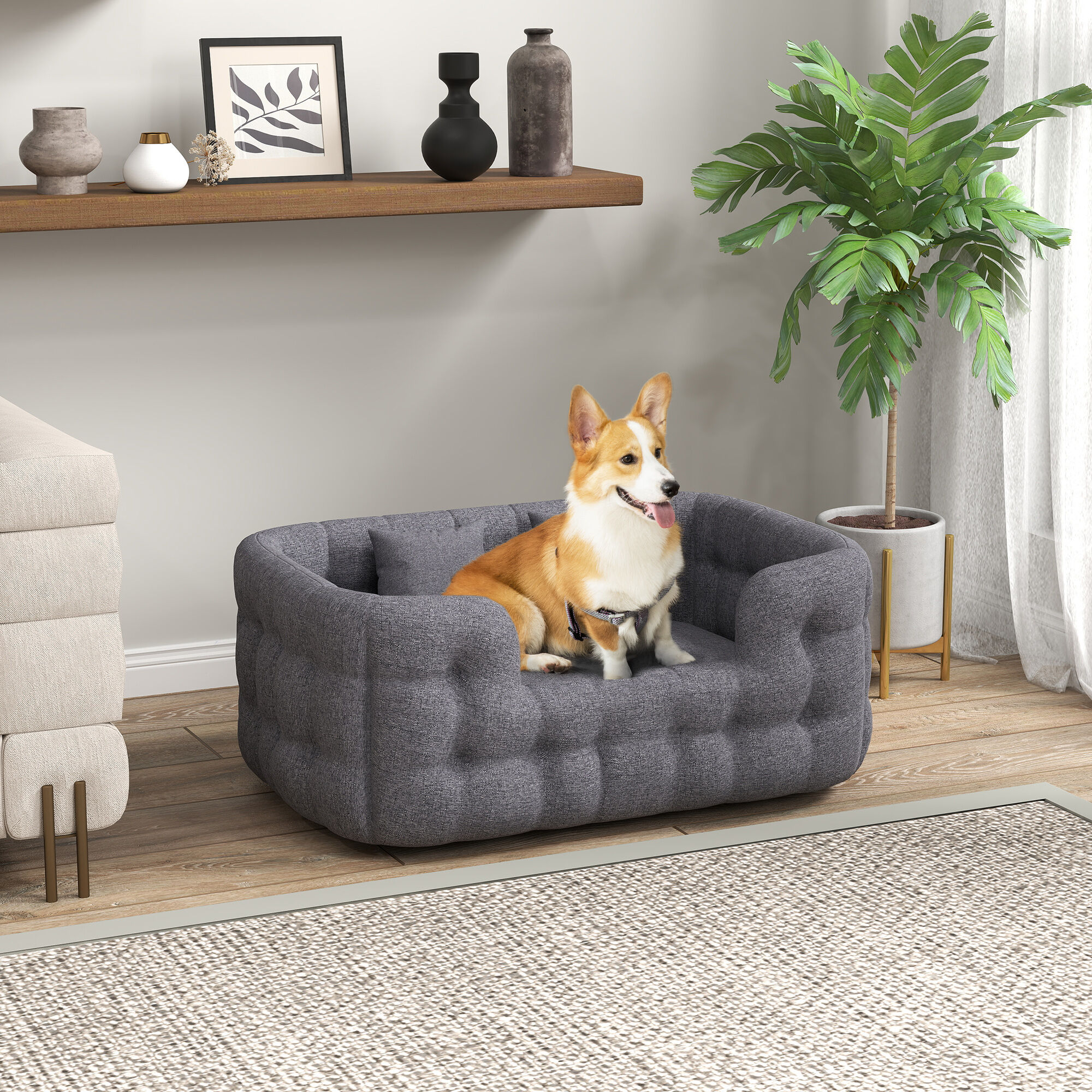 PawHut Cama para Mascotas Gris, , large Imagen numero 7