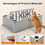 Nobleza Arenero para Gatos de Acero Inoxidable Cubierto con Tapa Rabatible 120&deg; &ndash; Caja de Arena Grande Cerrada y Antifugas con Doble Entrada, Antiolor y Alfombrilla, Arenero Desmontable 3 en 1 para Gatos Grandes y Gatitos, , large indicador imagen numero 5