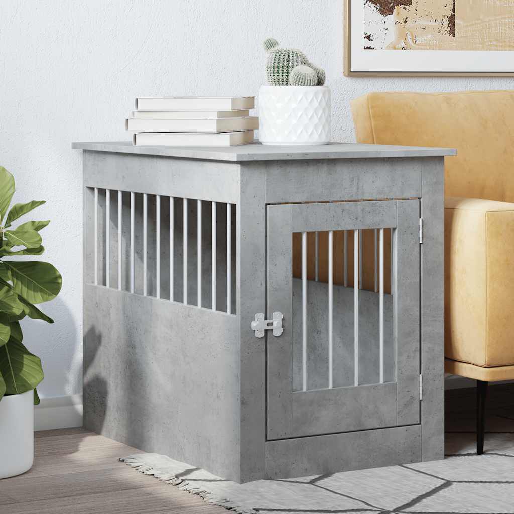 vidaXL Jaula para perros madera ingenier&iacute;a gris hormig&oacute;n 55x75x65 cm, , large Imagen numero 8
