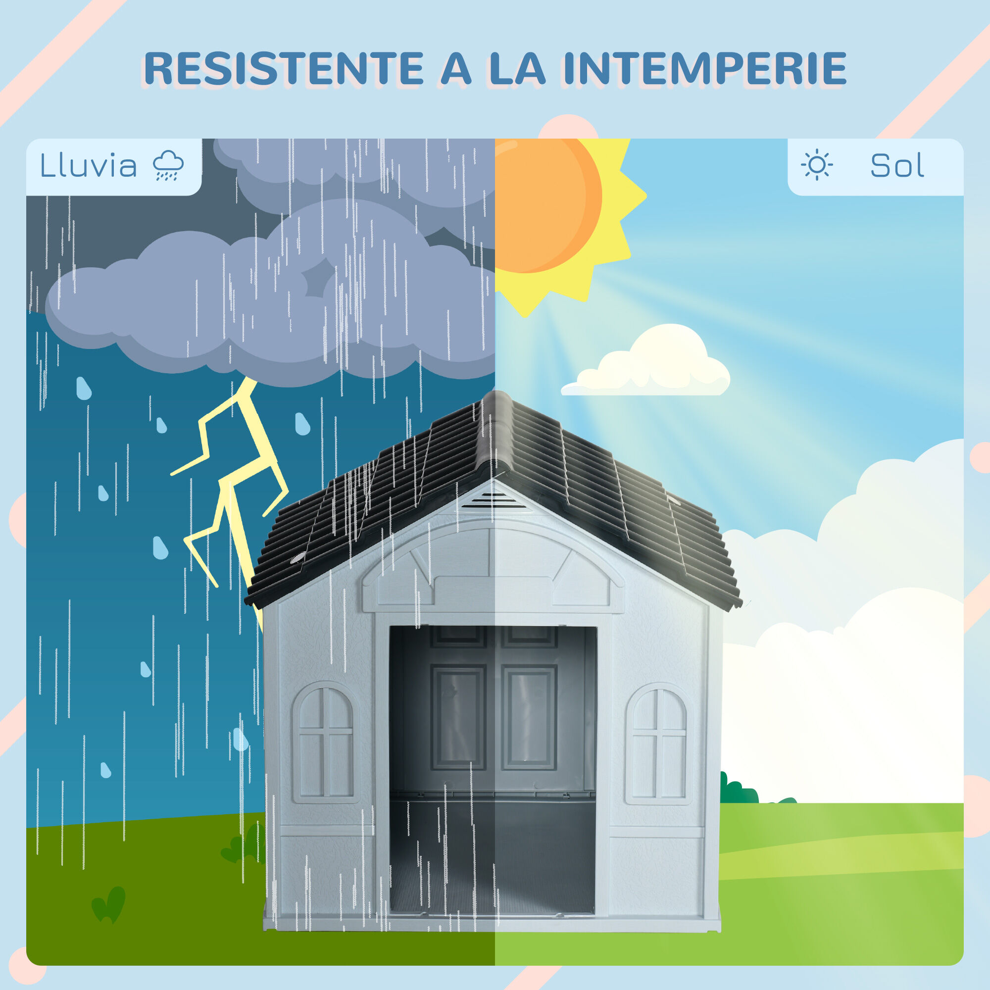 PawHut Caseta Con Techo Para Perros thumbnail