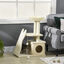 PawHut Árbol Rascador para Gatos Pequeños Altura 83 cm Torre para Gatos con Cama Cueva Plataforma Bola Colgante Postes y Rampa de Sisal 60x30x83 cm Beige, , large indicador imagen numero 2
