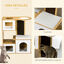 PawHut Árbol Rascador para Gatos Altura 92,5 cm Torre para Gatos con 3 Casetas de Madera Cojines Lavables Tabla de Rascador y Hamaca 76x37x92,5 cm Roble., , large indicador imagen numero 5