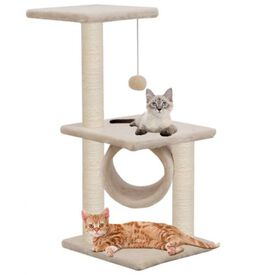 VidaXL Rascador con postes de sisal para gatos color Beige