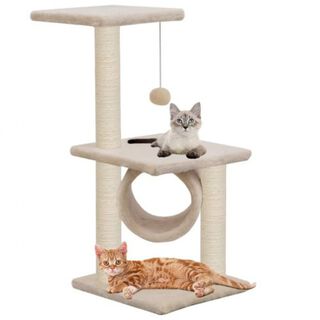 VidaXL Rascador con postes de sisal para gatos color Beige