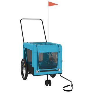 VidaXL Remolque bicicleta azul/negro para perros y gatos 
