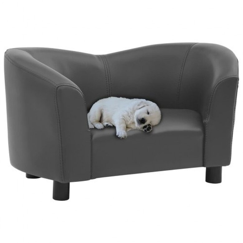 Vidaxl sofá de cuero gris para perros, , large image number null