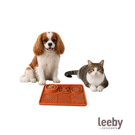 Leeby Alfombrilla de Lamer Naranja para perros y gatos