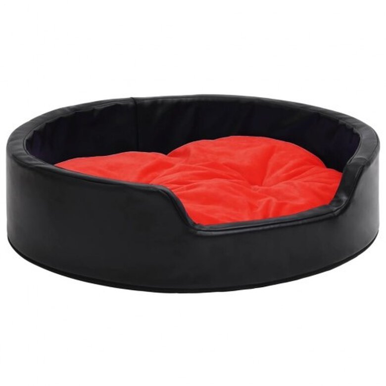Vidaxl sofá acolchado ovalado con cojín negro y naranja para perros, , large image number null