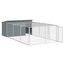 vidaXL Caseta perros con corral acero galvanizado gris 197x194x110 cm, , large indicador imagen numero 15