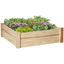 Outsunny Huerto Urbano de Madera Cuadrada 90x90x28 cm con 9 Compartimentos Extraíbles Arriate de Jardín para Cultivos Plantas Flores Natural, , large indicador imagen numero 1