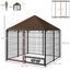 PawHut Perrera con Toldo Parque para Perros Met&aacute;lica de Exterior con Soporte Giratorio para Comida 2 Cuencos para Patio Jard&iacute;n Terraza 141x141x151 cm Negro, , large indicador imagen numero 4