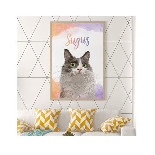 Mascochula sugus retrato realista personalizado con tu mascota en digital multicolor