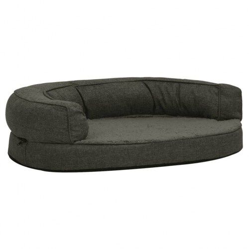 Vidaxl sof&aacute; acolchado ovalado con coj&iacute;n gris oscuro para perros, , large Imagen numero 4