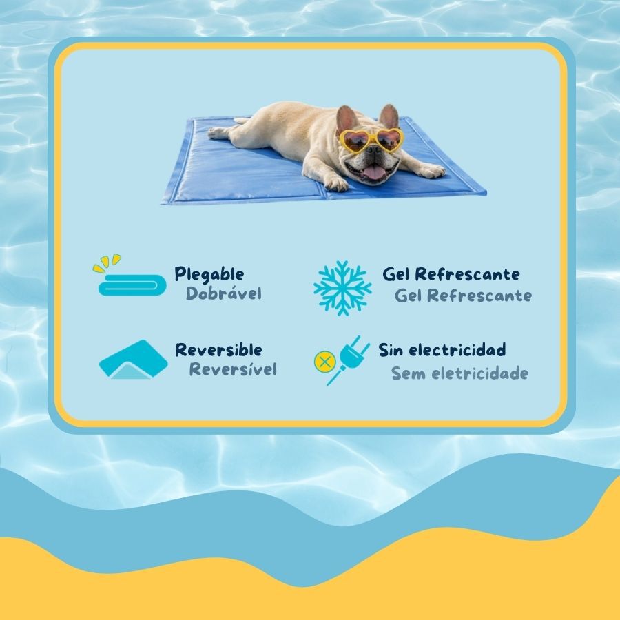 Summer Vibes Manta Refrescante Azul para perros, , large Imagen numero 3
