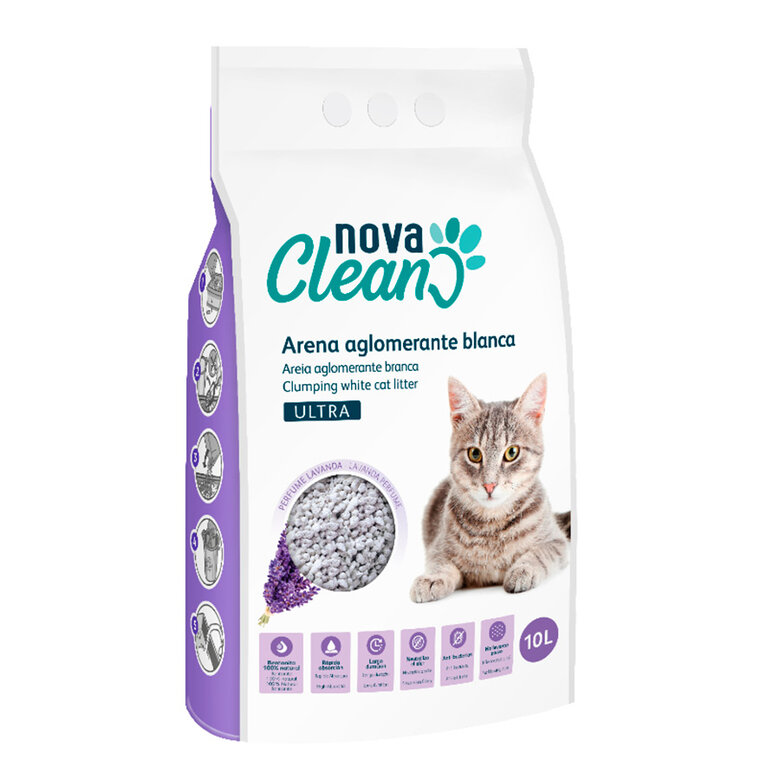 10 L Nova Clean Ultra Lecho Aglomerante Lavanda para gatos