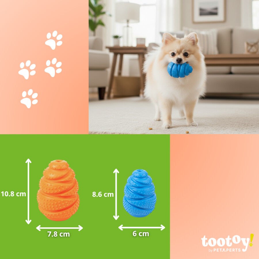 Tootoy! Portagolosinas de Goma Azul o Naranja para perros, , large Imagen numero 5