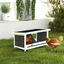 PawHut Ponedero para Gallinas de Madera Caja Nido para 2 Gallinas con 2 Departamentos y Techo Asfáltico para Interior y Exterior Gris, , large indicador imagen numero 2
