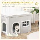 Casa plegable para gatos interior color Gris, , large image number null