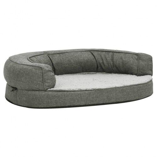 Vidaxl sof&aacute; acolchado ovalado con coj&iacute;n gris para perros, , large Imagen numero 4
