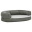 Vidaxl sof&aacute; acolchado ovalado con coj&iacute;n gris para perros, , large indicador imagen numero 4