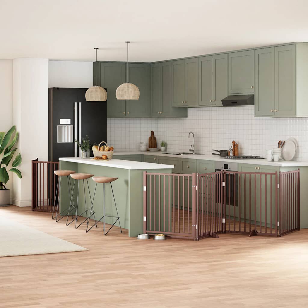 vidaXL Puerta para Perros Plegable Paneles Puerta de Seguridad Madera de &Aacute;lamo, , large Imagen numero 2