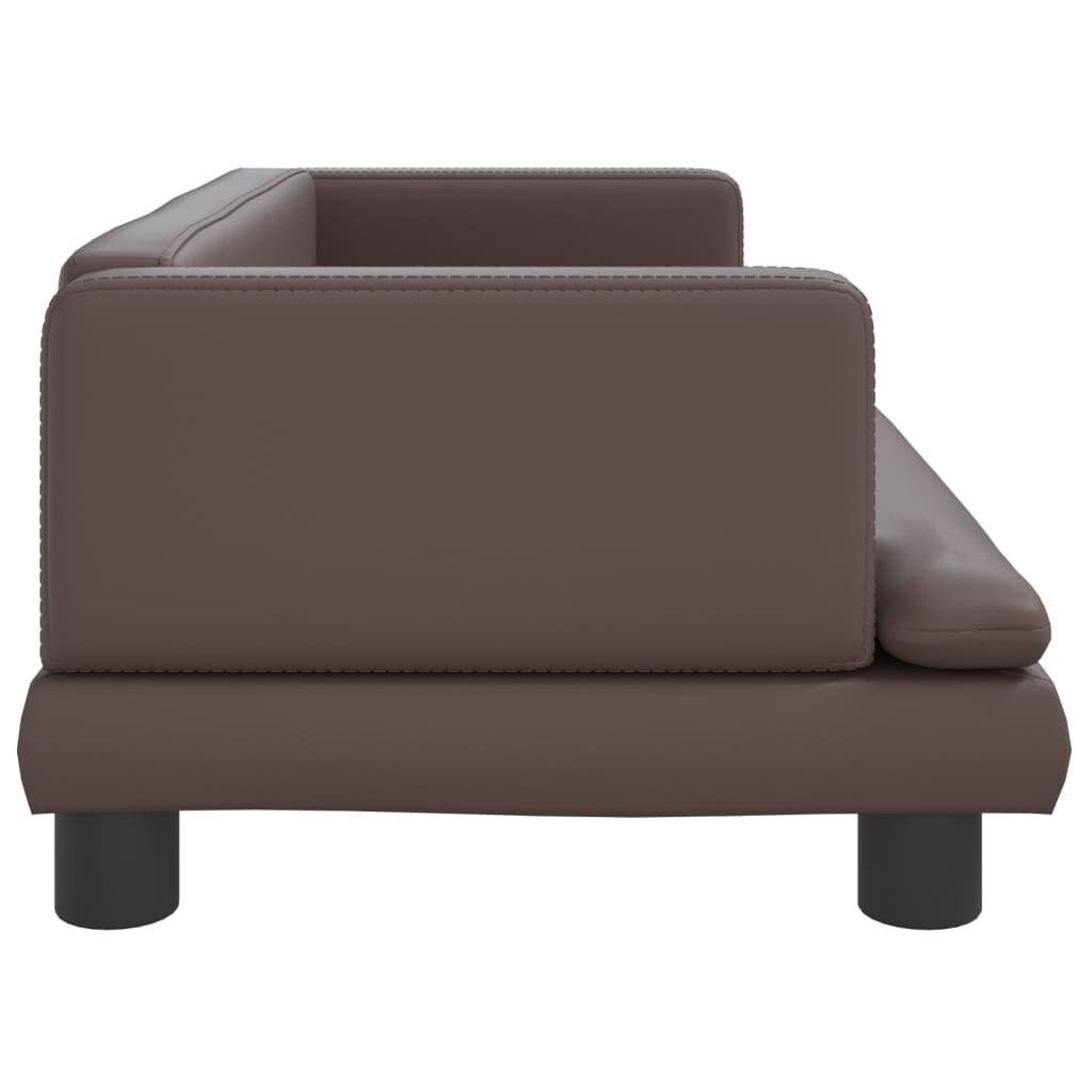 vidaXL Cama para perros de cuero sint&eacute;tico marr&oacute;n 80x45x30 cm, , large Imagen numero 3