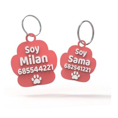 Seron chapa identificativa con nombre coral para mascotas, , large Imagen numero 1