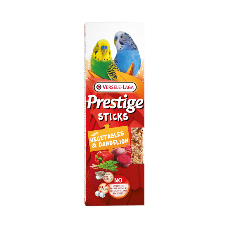 2 barritas Versele-Laga Prestige Sticks Barritas Verduras y Diente de León para aves pequeñas