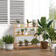 Outsunny Estantería para Plantas de 3 Niveles de Bambú Soporte para Flores Plegable Estantería para Macetas para Interiores y Exteriores 98x37x96,5 cm Natural, , large indicador imagen numero 2