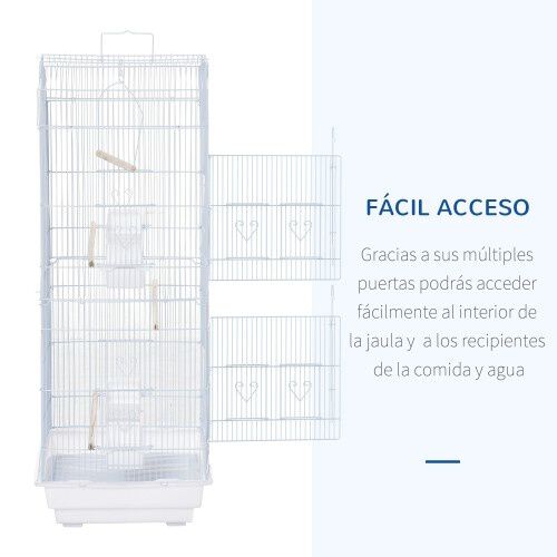 Jaula para pájaros de metal color Blanco thumbnail