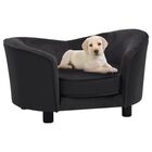Vidaxl sofá grueso acolchado negro para perros, , large image number null