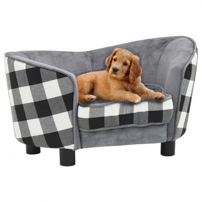 Sofá con estampado de cuadros para perros color Gris, , large image number null