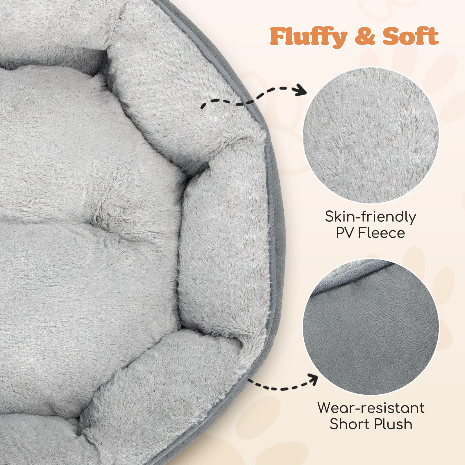 Nobleza Cama Redonda gris oscura para Perro y Gato thumbnail