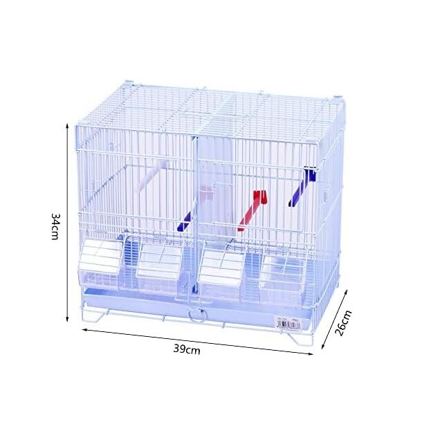 Jaula met&aacute;lica de criar p&aacute;jaros con comedero Jaulas p&aacute;jaros Jaula met&aacute;lica de criar para p&aacute;jaros 39 * 26 * 34cm, , large Imagen numero 2