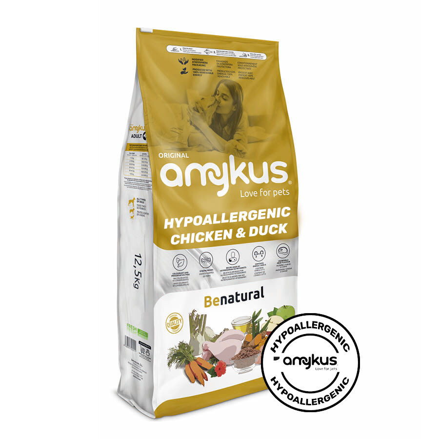Amykus Gourmet Hypoallergenic Pienso de Pollo y Pato sin cereales para perros