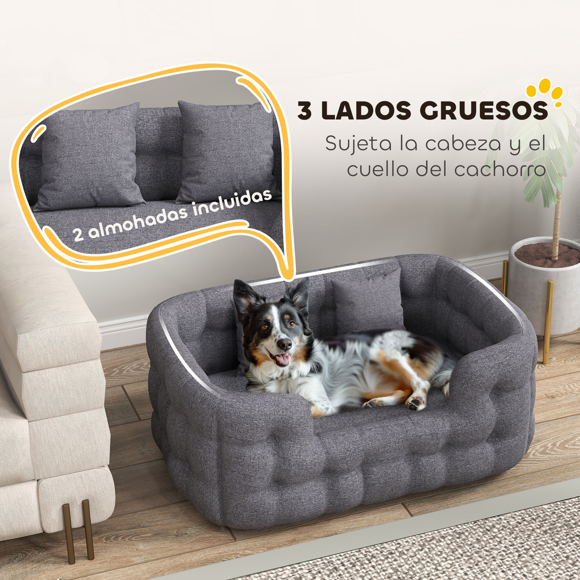 PawHut Cama para Mascotas Gris, , large Imagen numero 10