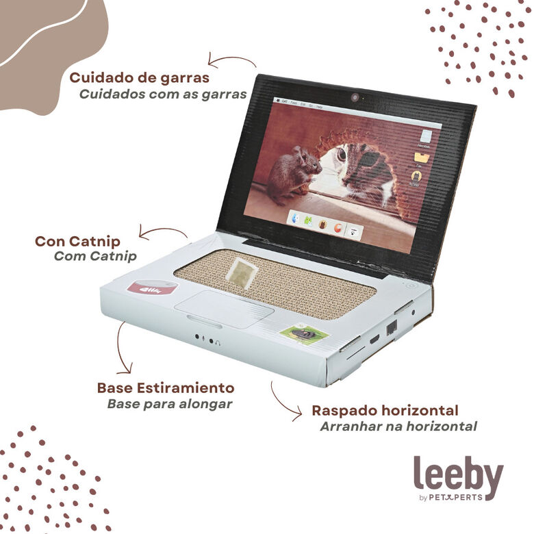Leeby Lola rascador de cartón en forma de ordenador para gatos thumbnail