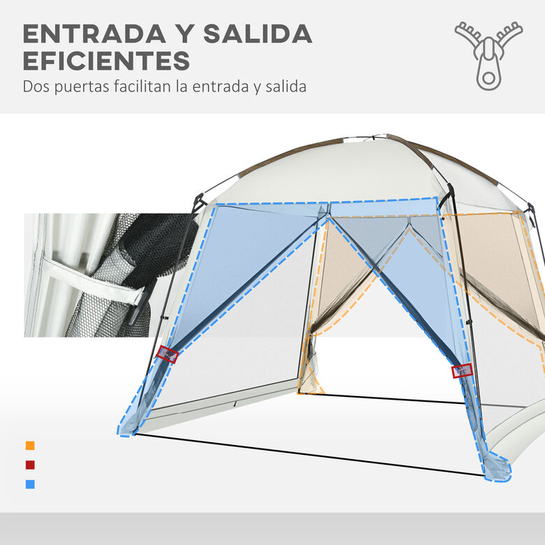 Outsunny Carpa con Mosquiteras Blanco para jardin thumbnail